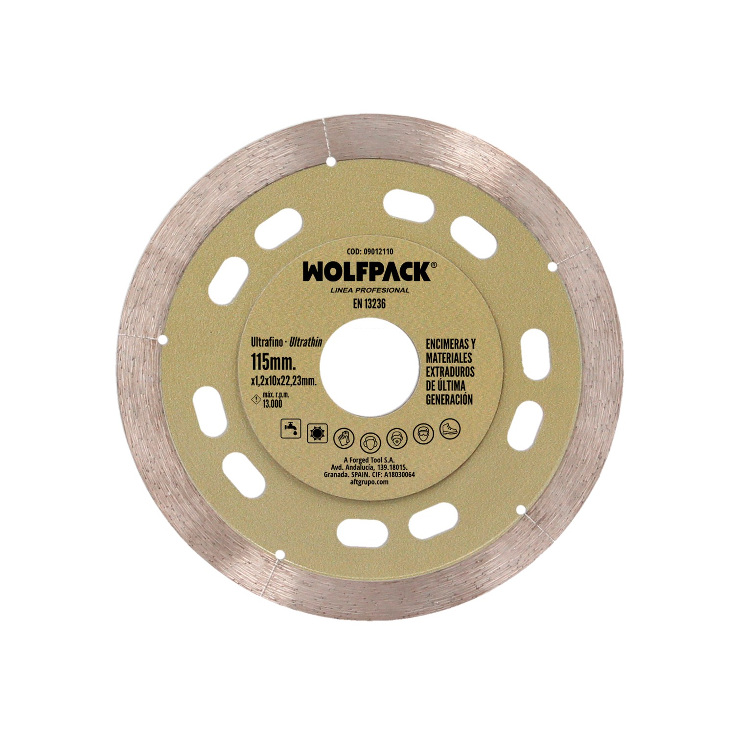 Disco Diamante Ø 115 mm. Materiales de Ultima Generación. Segmento de 10 mm.