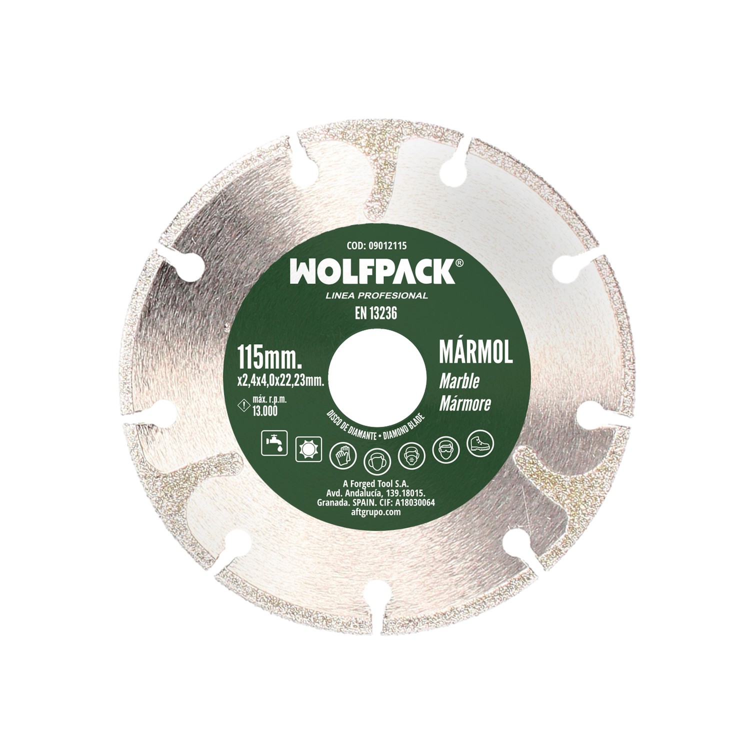 Disco Diamante Ø 115 mm. Marmol. Filo Especialmente Diamantado