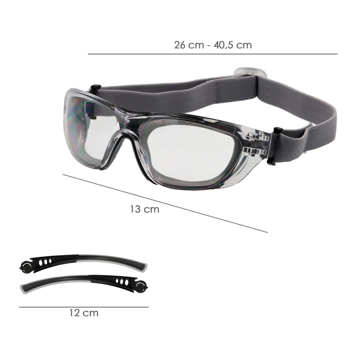 Gafas de Seguridad Acolchadas Cristales Transparentes Con Patillas o Goma Elastica. Patillas Engomadas EN/166