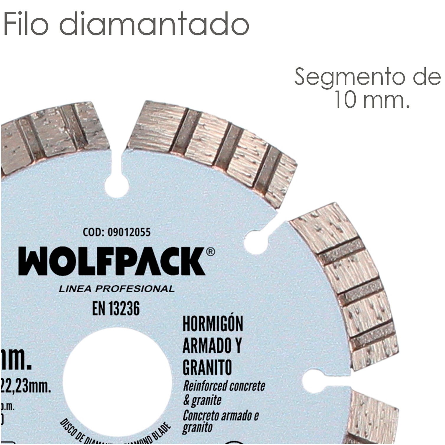 Disco Diamante Hormigon Armado / Granito Ø 115 mm. Segmento Diamantado 10 mm.