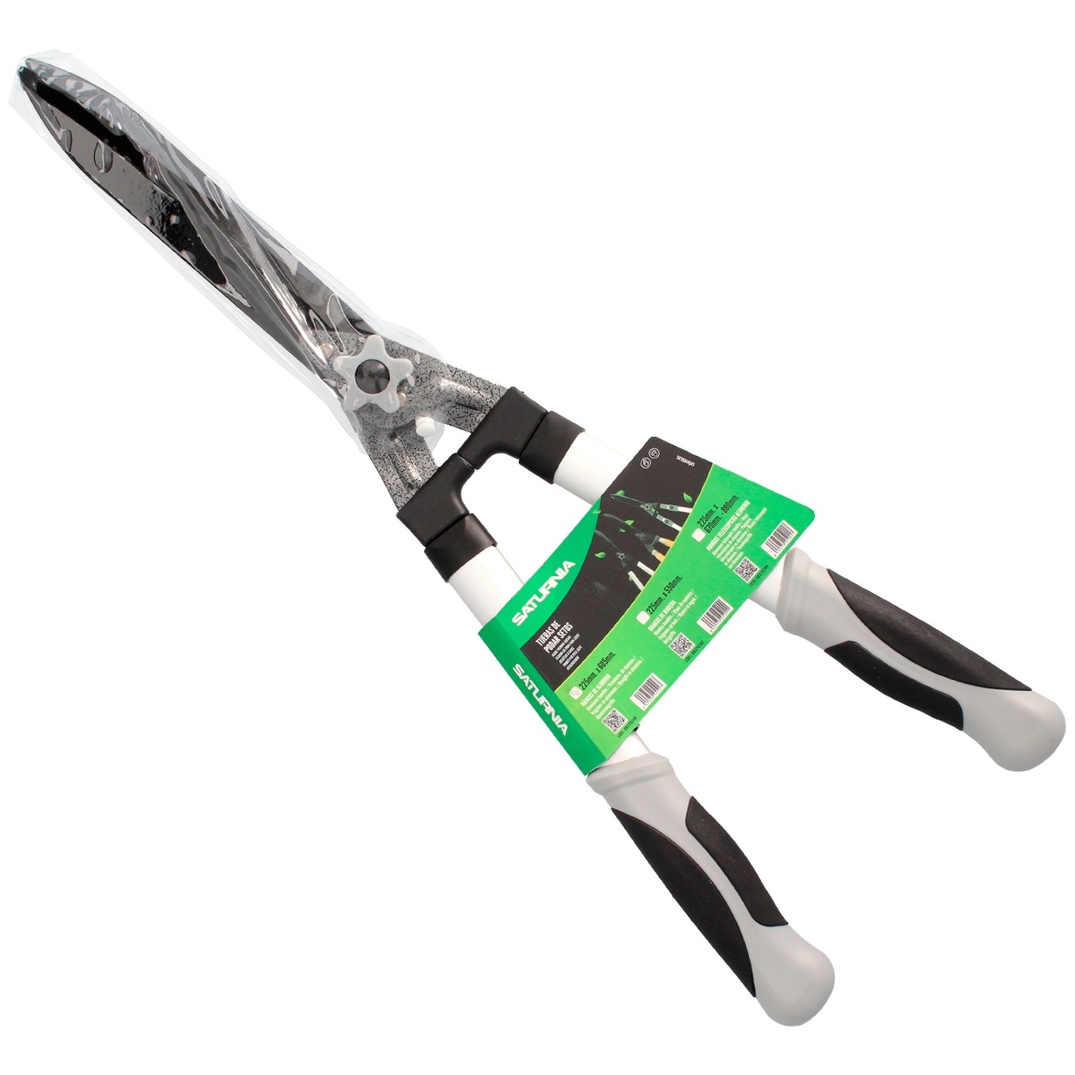Tijeras Podar Setos 2 Manos Aluminio 63 cm. Hojas Acero Antiadherente, Mango TPR, Ajuste Corte