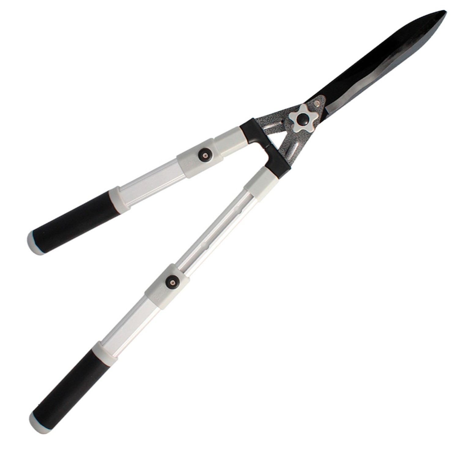 Tijeras Podar Setos 2 Manos Aluminio Telescopicas, Hojas Acero Antiadherente, Mango TPR, Ajuste Corte,