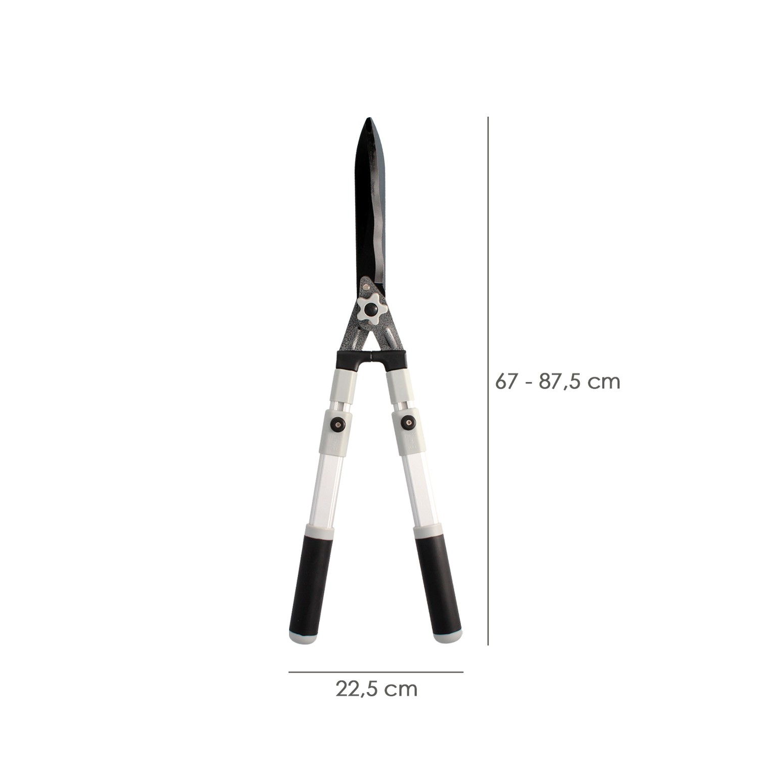 Tijeras Podar Setos 2 Manos Aluminio Telescopicas, Hojas Acero Antiadherente, Mango TPR, Ajuste Corte,