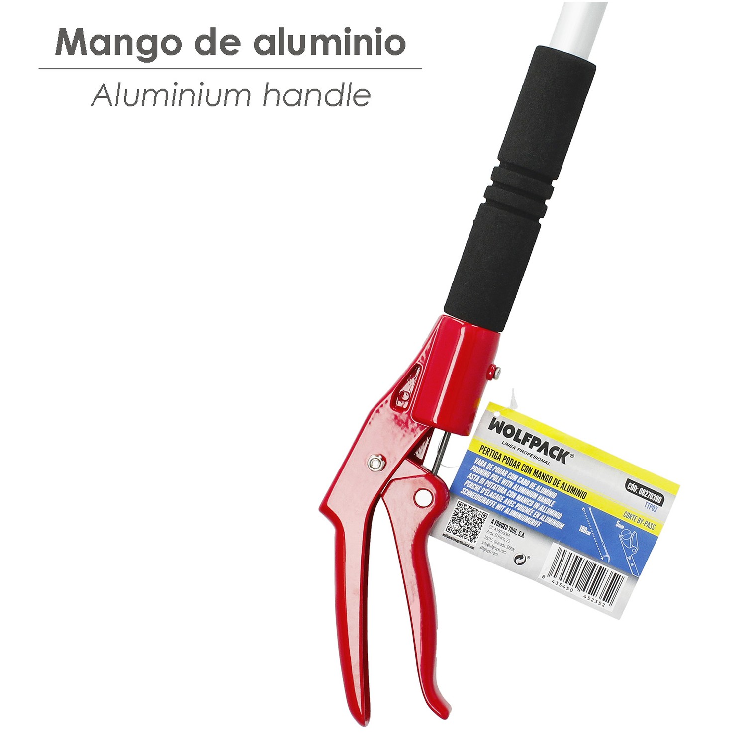 Pertiga Podar Wolfpack Mango Aluminio 180 cm.