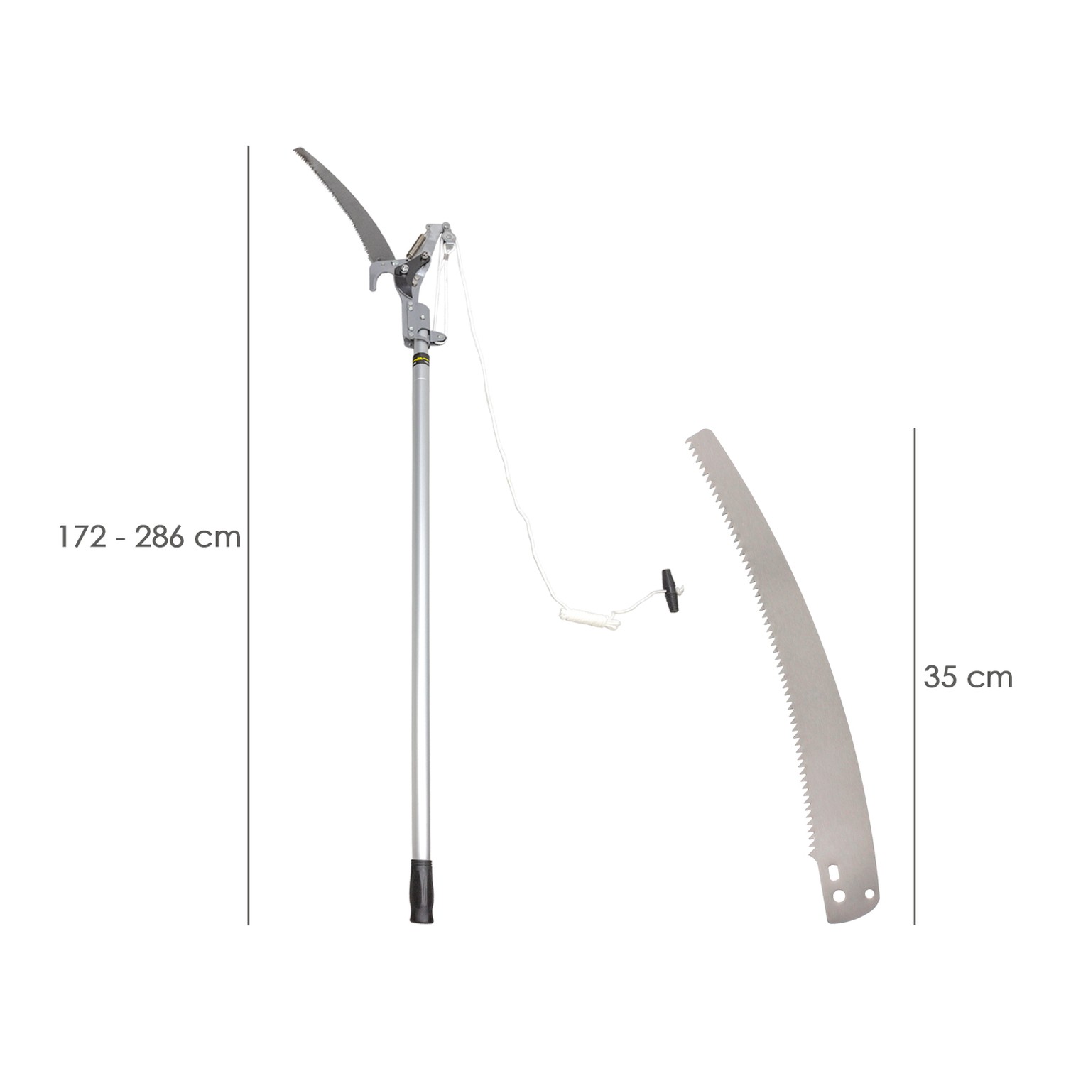 Cortarramas Con Serrucho Mango Aluminio Extensible 1,8 a 2,8 Metros