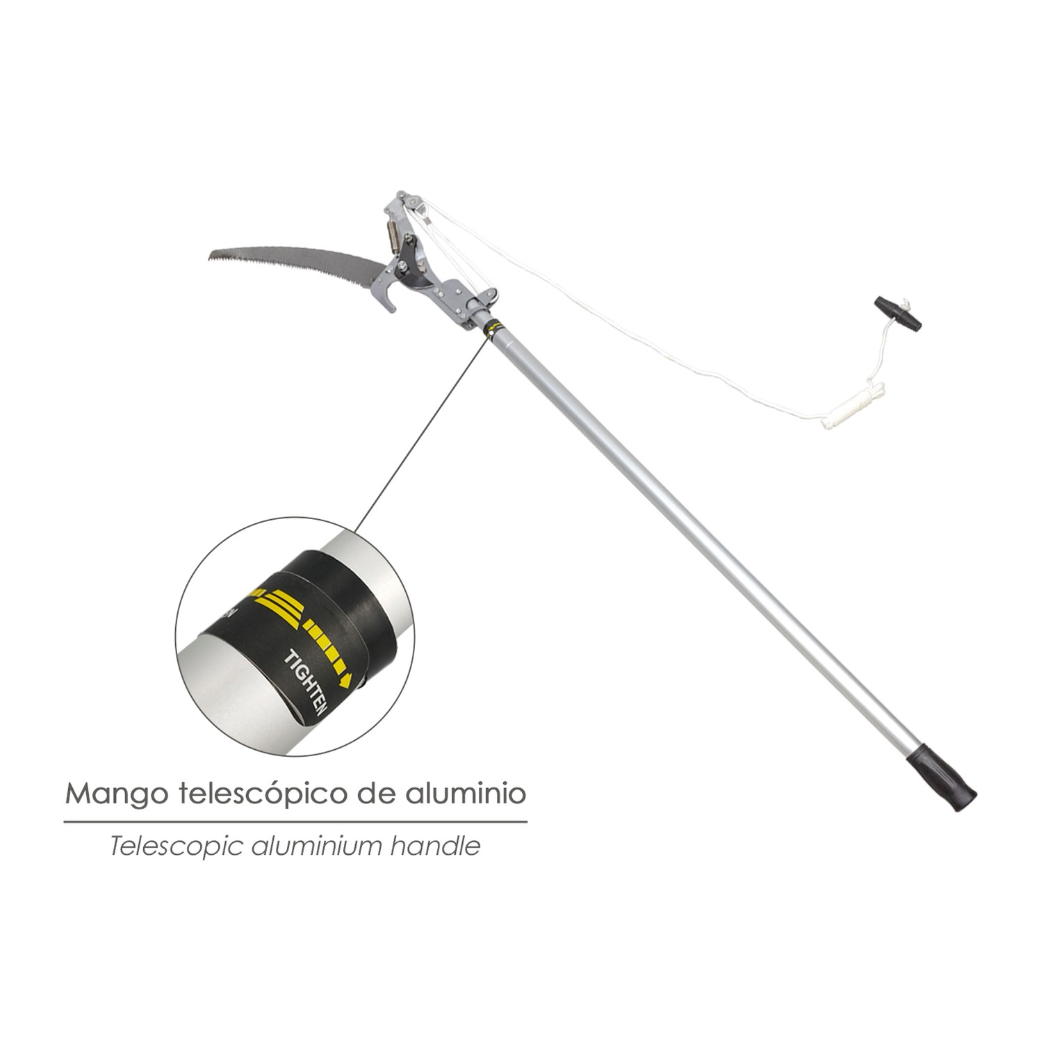 Cortarramas Con Serrucho Mango Aluminio Extensible 1,8 a 2,8 Metros