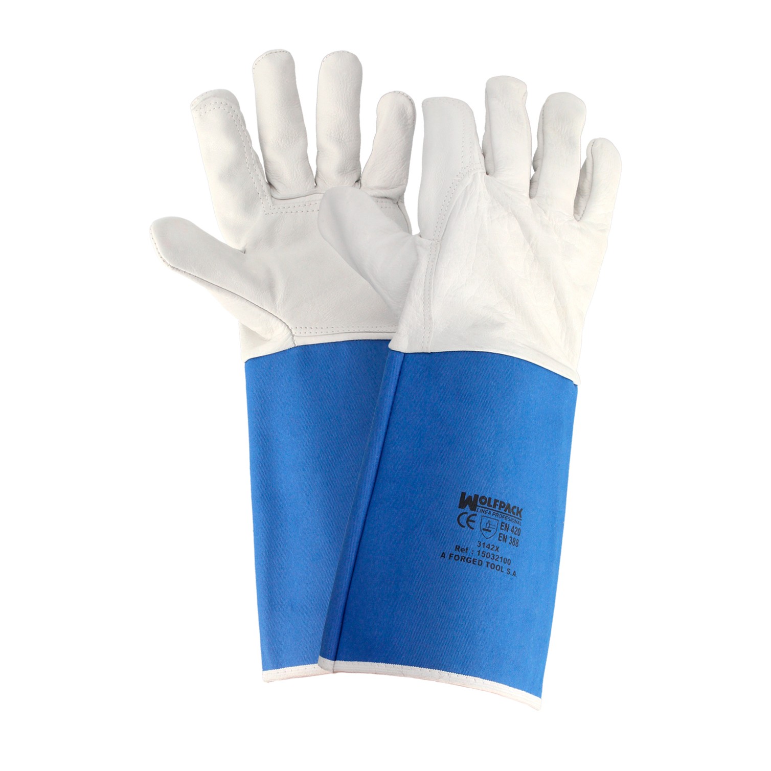 Guantes Piel Serraje Largos 40 cm. guante Resistente, Guante Comodo, Guantes De Trabajo, (Par)