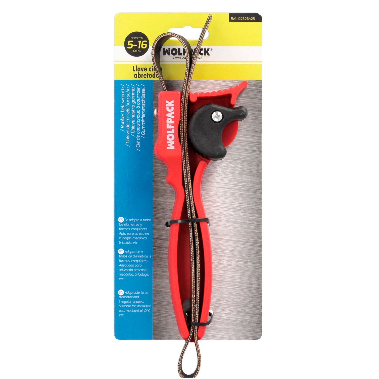 Llave Cinta Abretodo Ø 5 A Ø 16 cm. cinta Caucho Reforzado. Llave Filtros, Llave Tubos, Llave Tuberias, Llave Tapas,