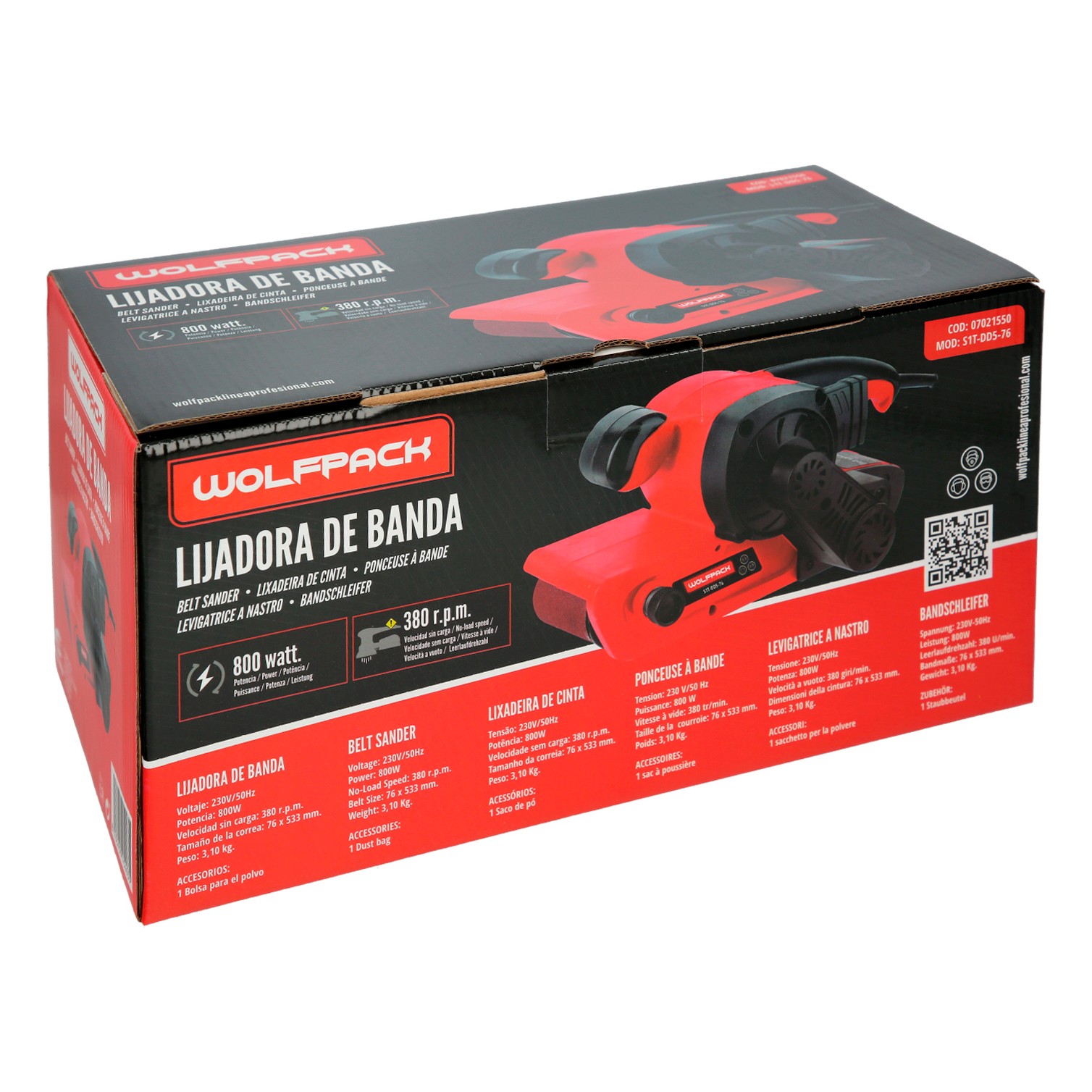 Lijadora De Banda 800 Watt. Con Aspiración Integrada