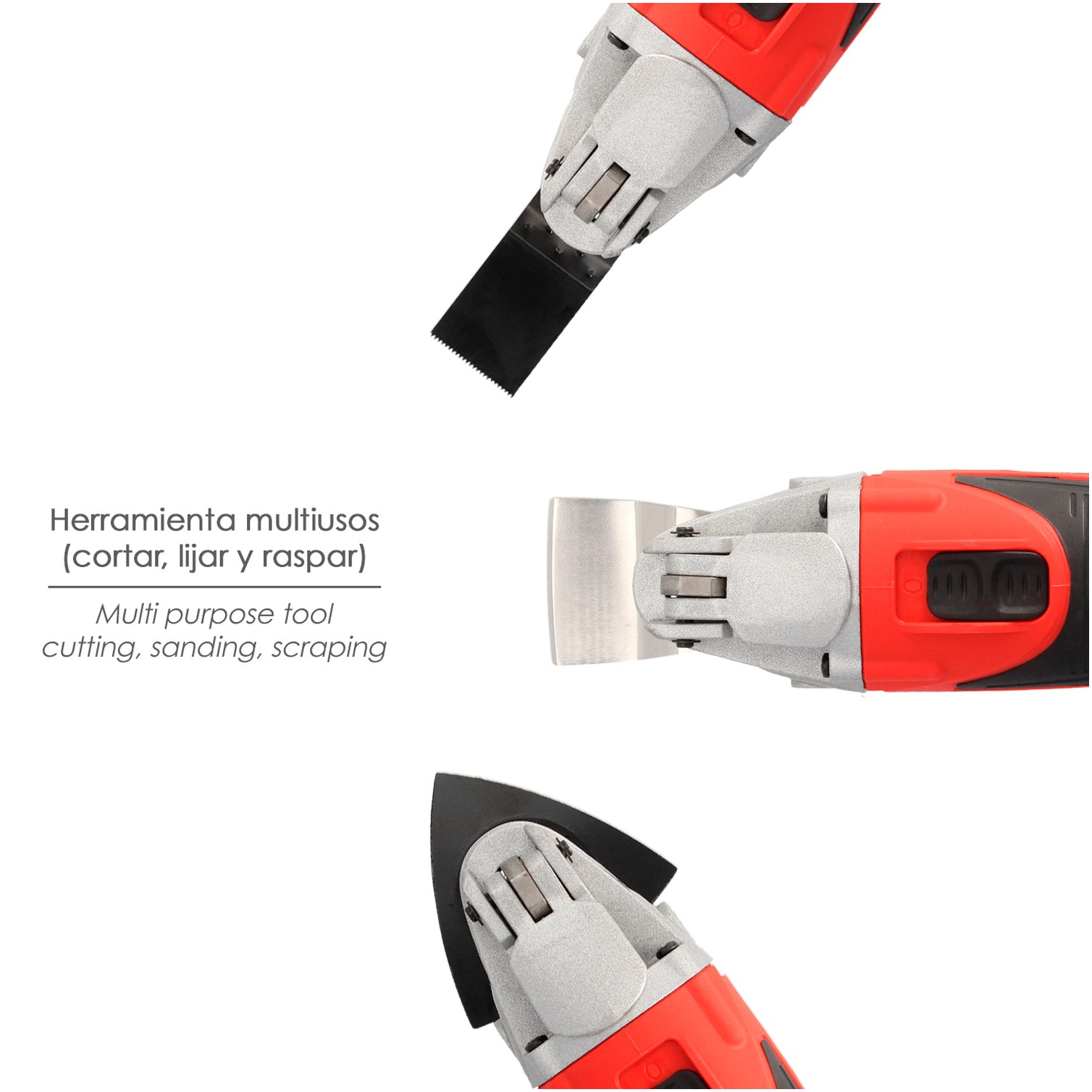 Herramienta Multifuncion Oscilante 300 Watt. Con Accesorios 23.000 R.P.M. Variador Velocidad, Cambio Rapido Hoja, Cortar, Lijar