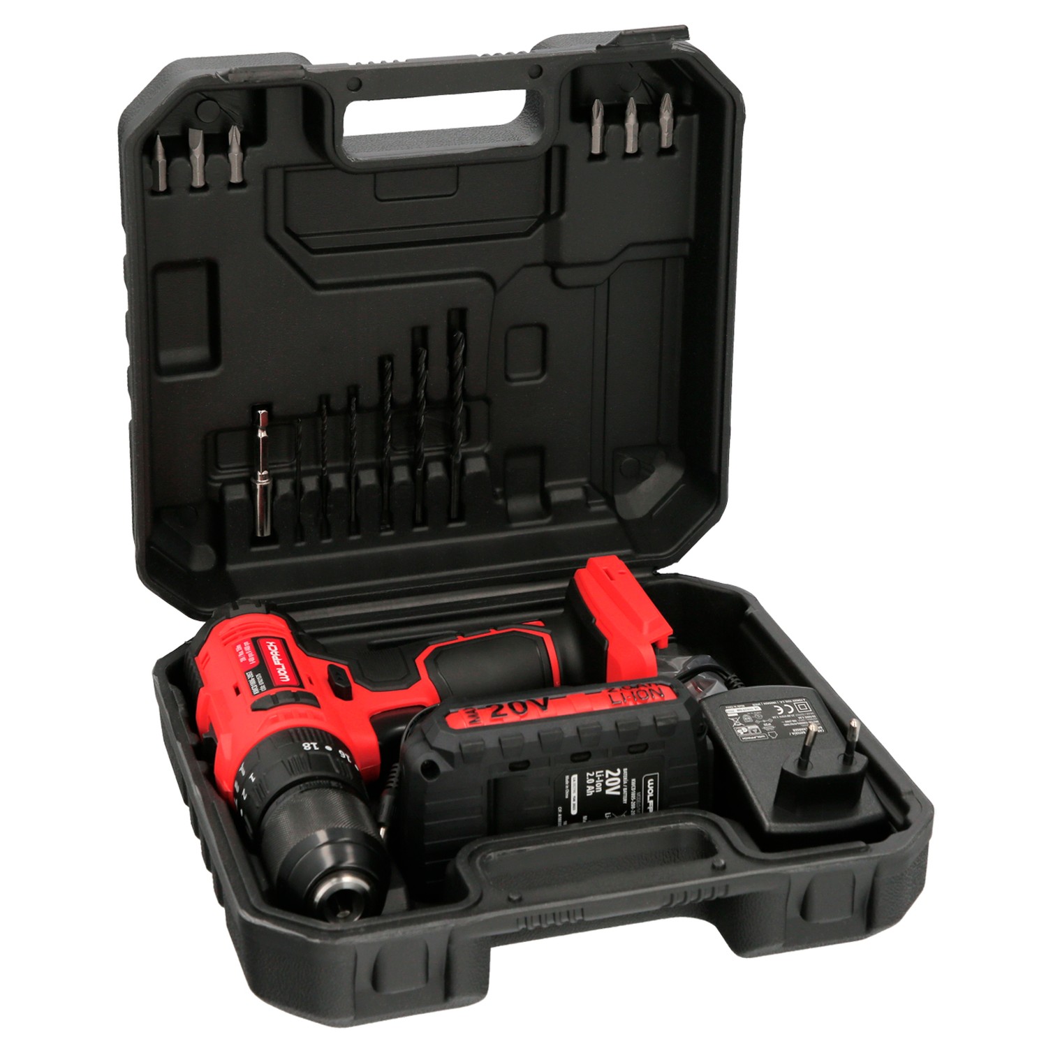 Taladro Atornillador 20 V. Con 2 Velocidades y Percutor. Bateria 2 Ah. Par Apriete 35 Nm.