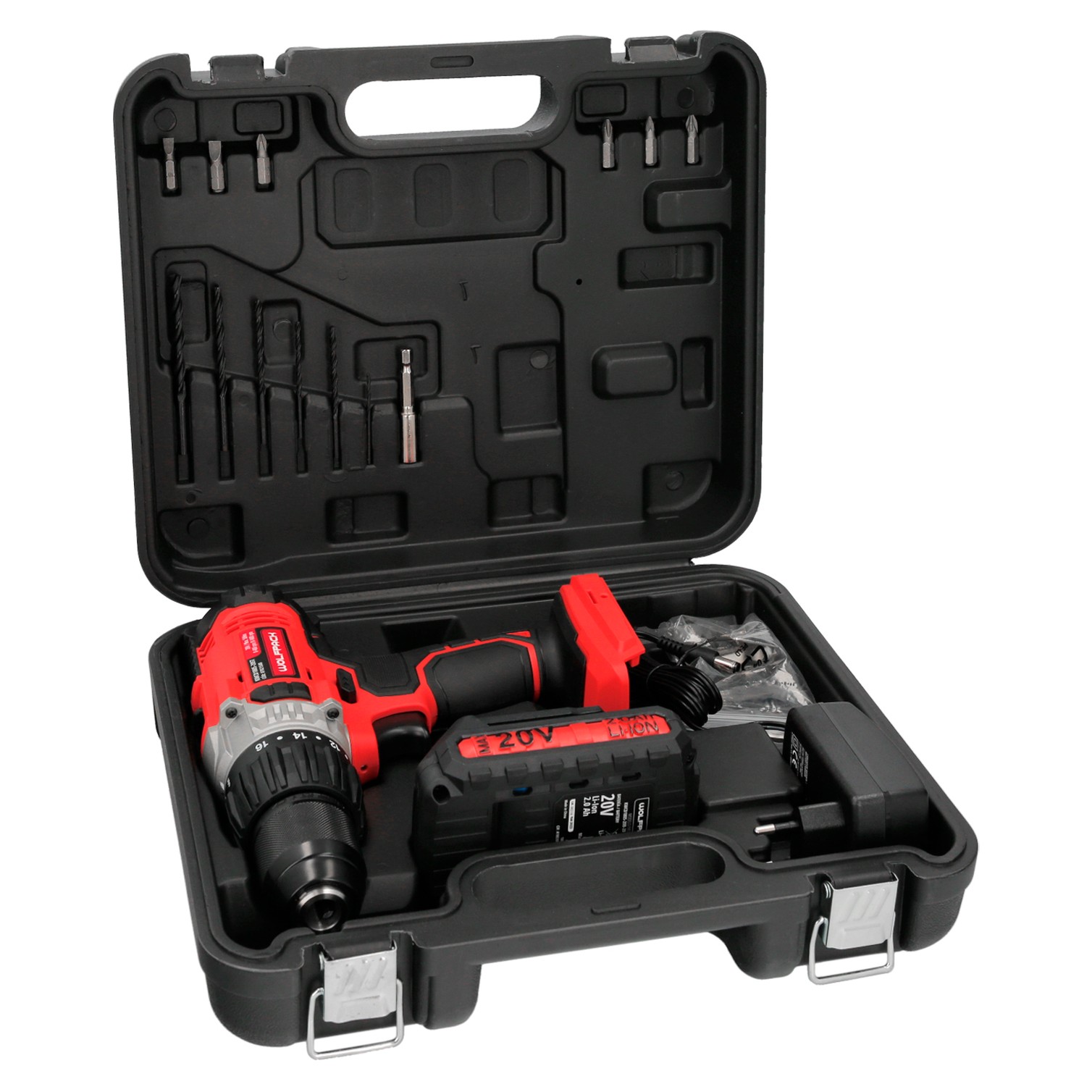 Taladro Atornillador 20 V. Con 2 Velocidades y Percutor. Bateria 2 Ah. Par Apriete 50 Nm.