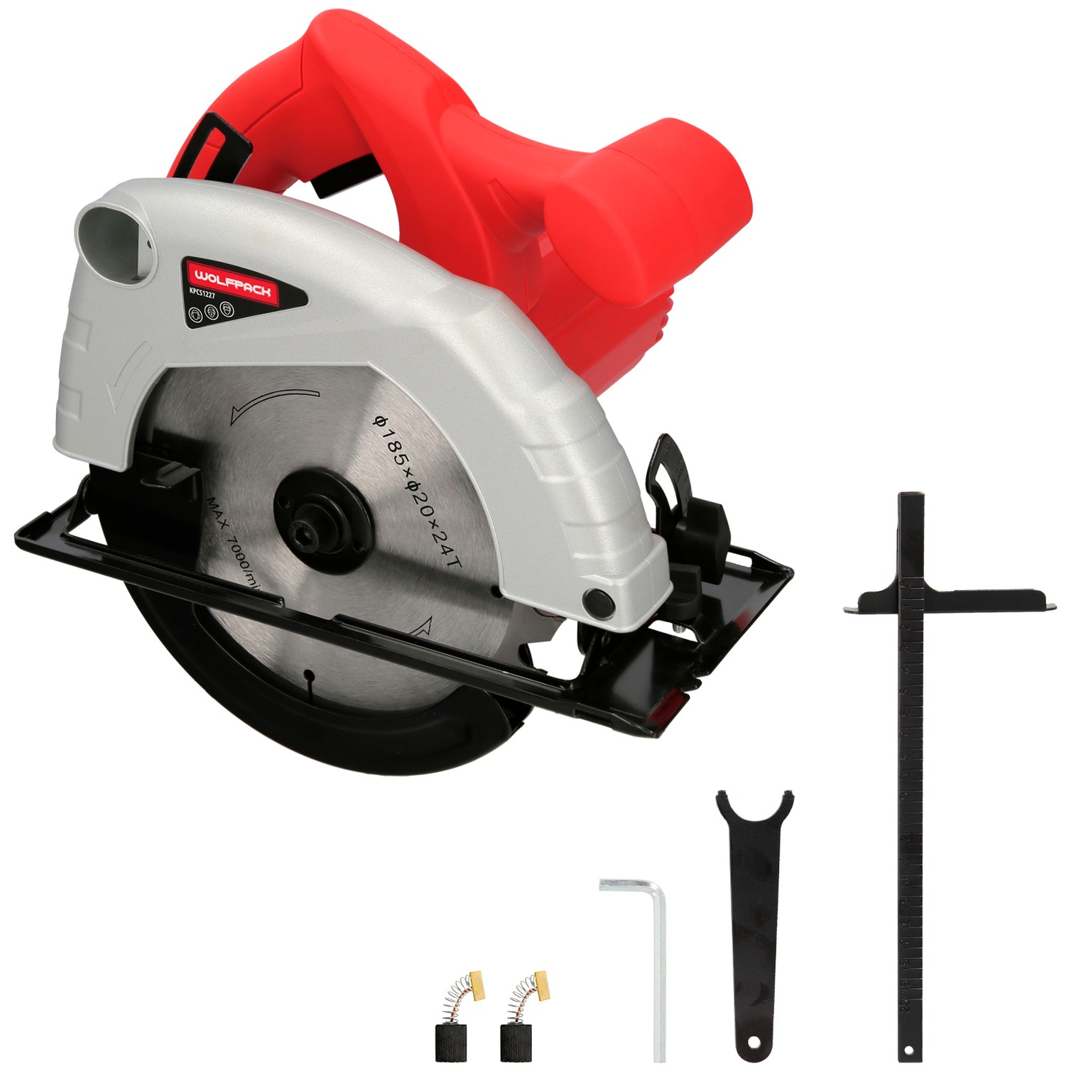 Sierra Circular 1300 Watt. Disco 185 mm. 4.800 RPM Corte a Inglete Con Regulador de Profundidad. Ingletadora, Sierra Madera.