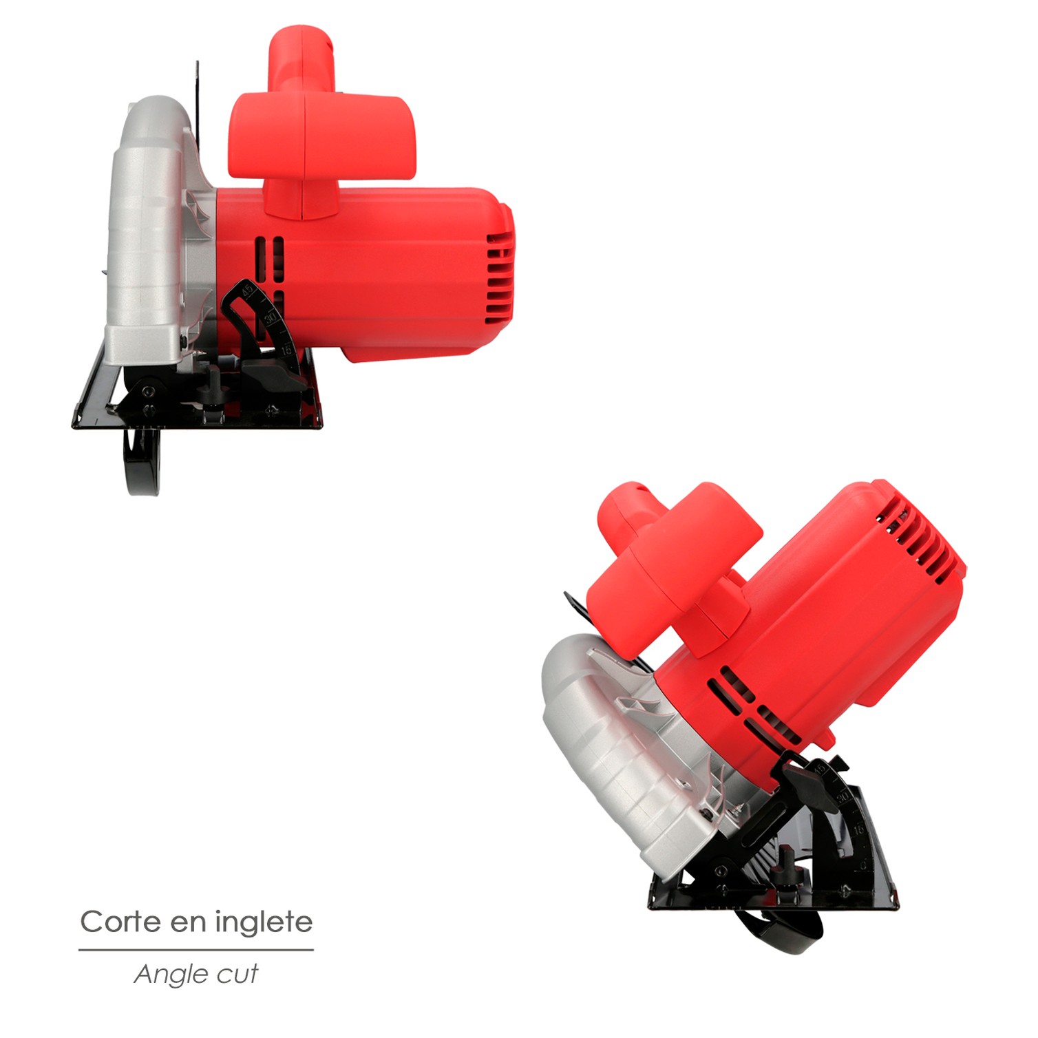 Sierra Circular 1300 Watt. Disco 185 mm. 4.800 RPM Corte a Inglete Con Regulador de Profundidad. Ingletadora, Sierra Madera.