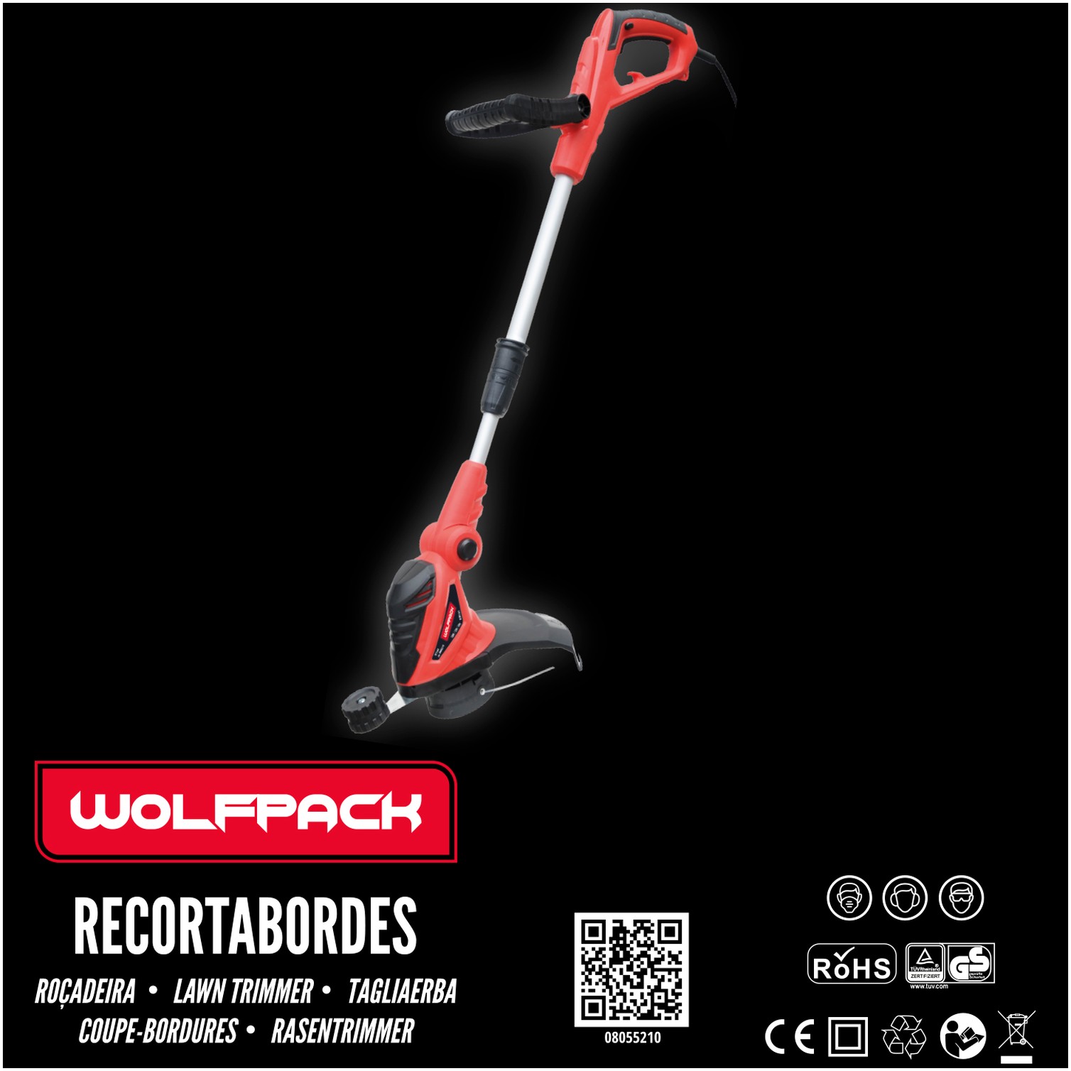 Recortabordes Electrico 550 Watt. 10.000 R.P.M. Anchura Corte Ø 30 cm. Hilo Ø 1,6 mm. x 6 Metros. Recorta Bordes, Cortabordes