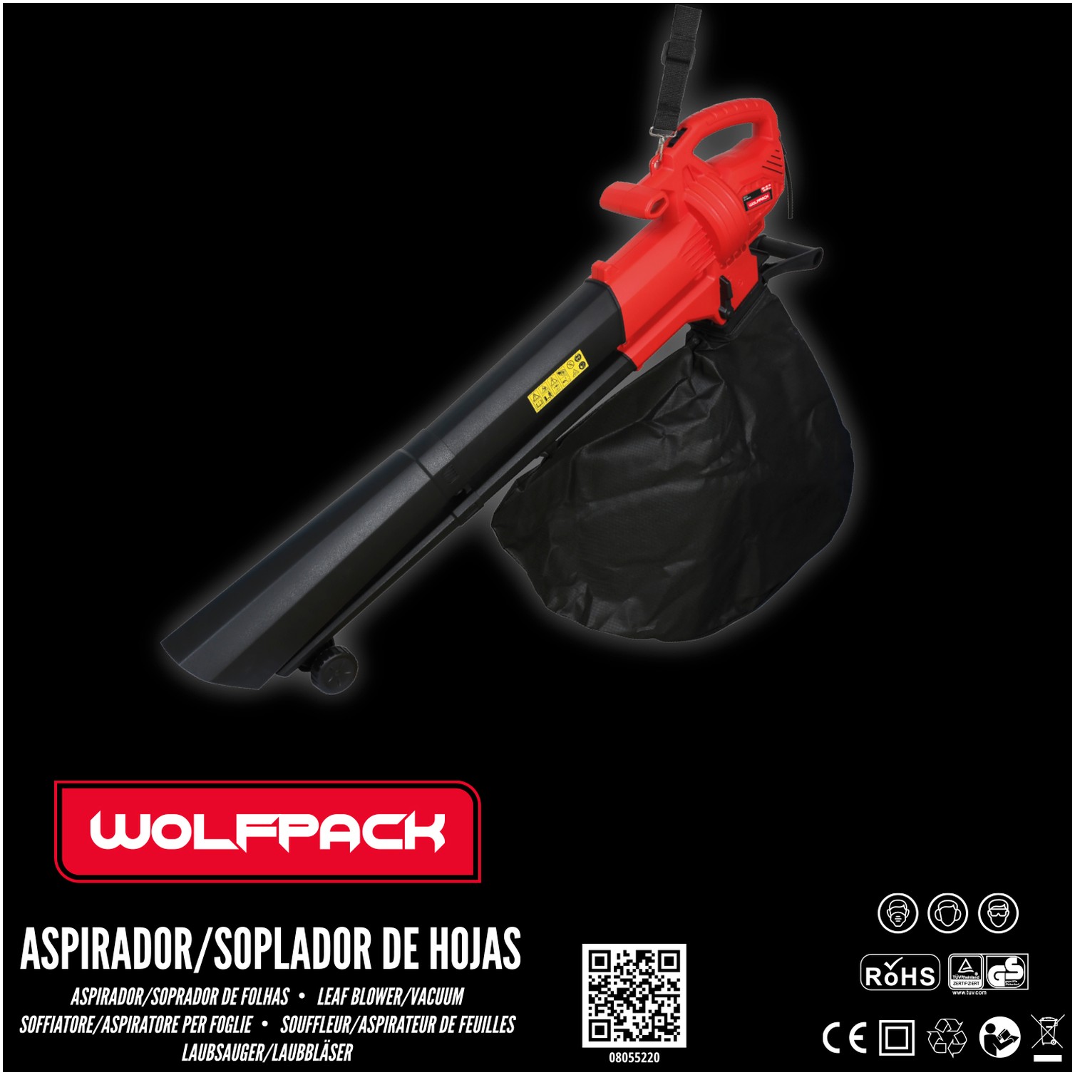 Aspirador Soplador Electrico De Hojas Jardín 3.000 Watt. Velocidad Aire: 270 Km/h. Aspirador / Soplador / Triturador Des Hojas