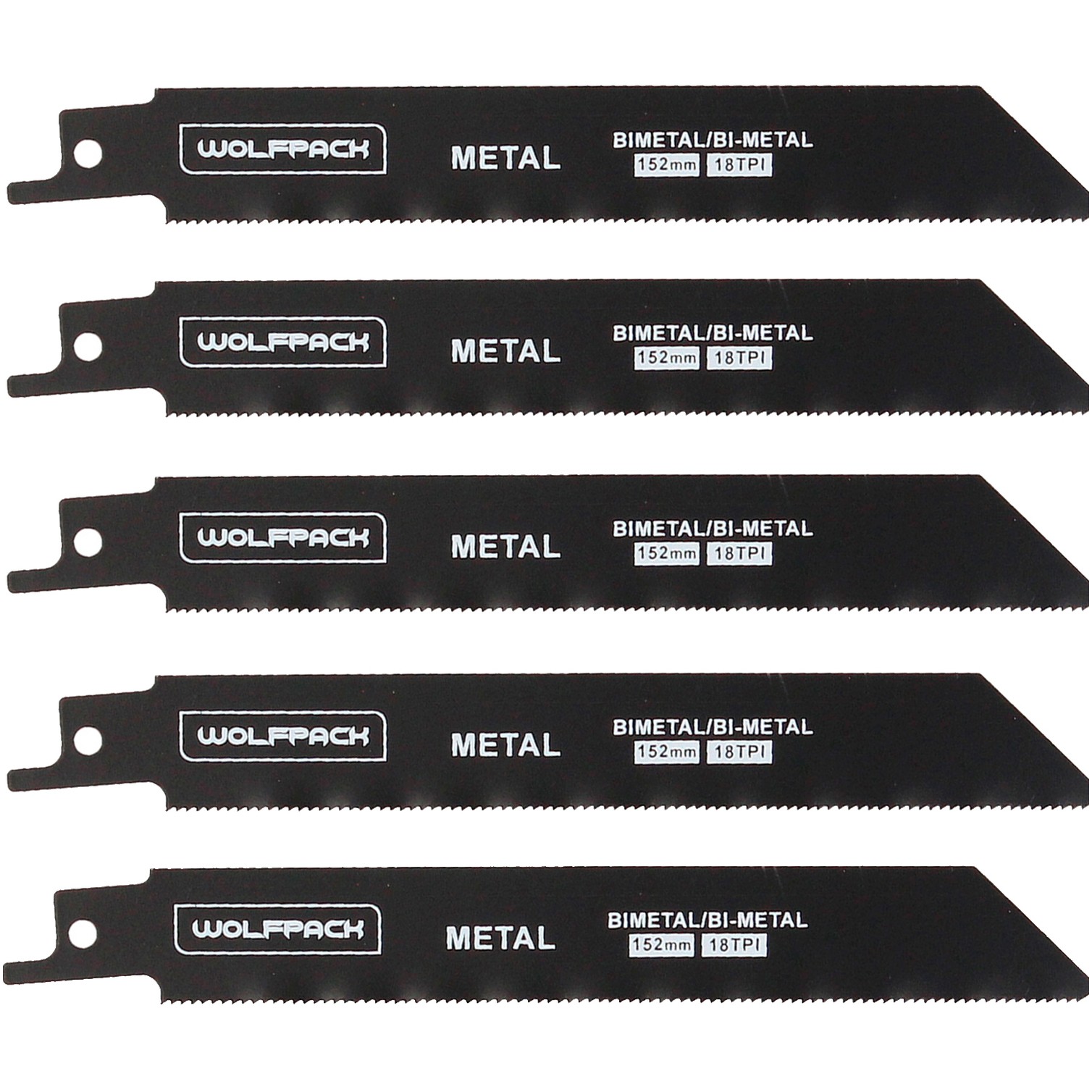 Hoja Sierra Sable Para Metales 152 mm. 18 Tpi. 5 Piezas. Sierra Hierro Aluminio, Cobre, Plastico