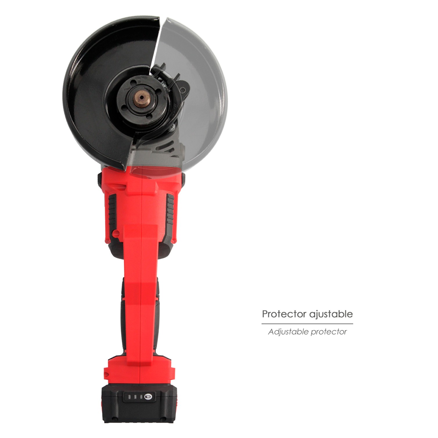 Amoladora A Bateria 20 Volt. Con Bateria 4.0 Ah. Ø 115 mm. 7.000 R.P.M. Mango 3 Posiciones Eje M14 Protector Disco Ajustable