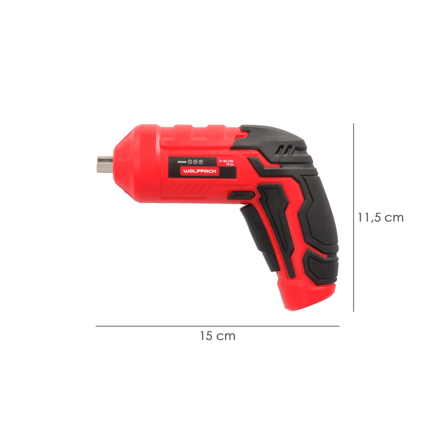 Atornillador 4 V. Con Led, Funda y 5 Destorpuntas, Bateria Recargable USB