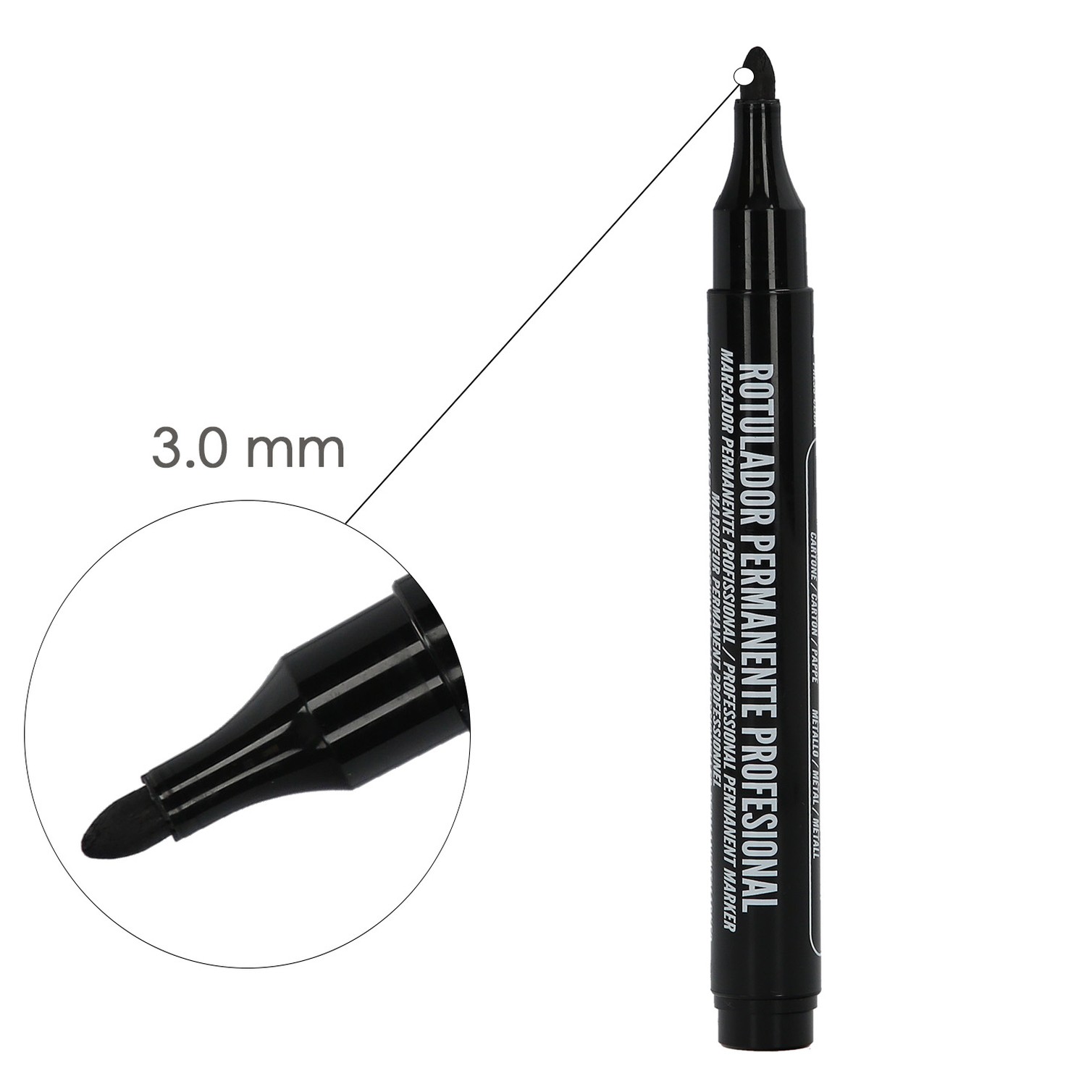 Rotulador Permanente Profesional Negro.