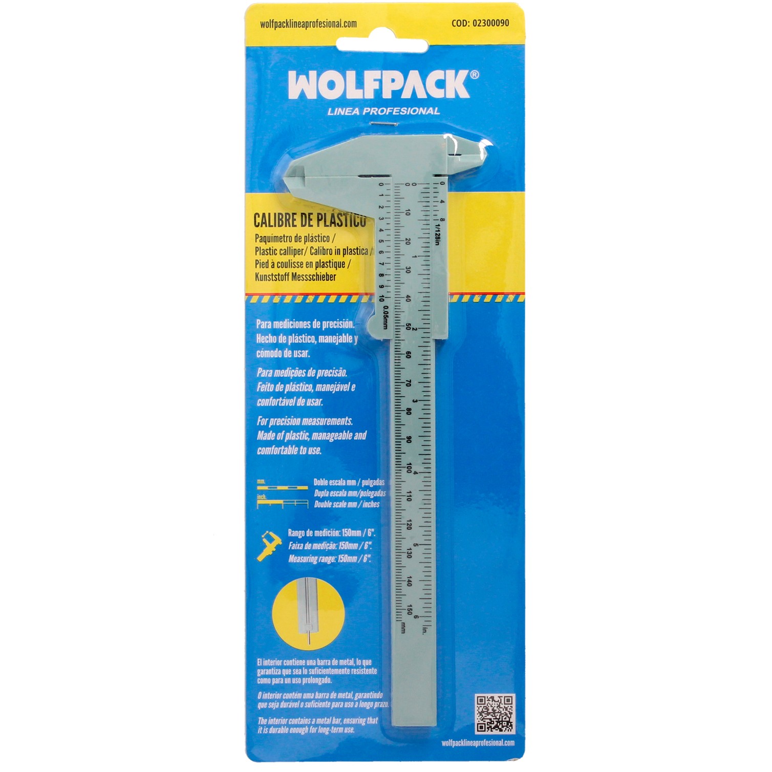 Calibre Plastico 150mm.