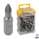 Puntas Destornillador Pozidriv Nº 1 (50 Piezas). Acero S2 al Cromo Vanadio. Puntas Hexagonales, Destorpuntas, [+2 variaciones de Medida Disponibles]