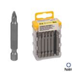 Puntas Largas Destornillador Pozidriv Nº 1 (20 Piezas). Acero S2 al Cromo Vanadio. Puntas Hexagonales, Destorpuntas, [+2 variaciones de Medida Disponibles]