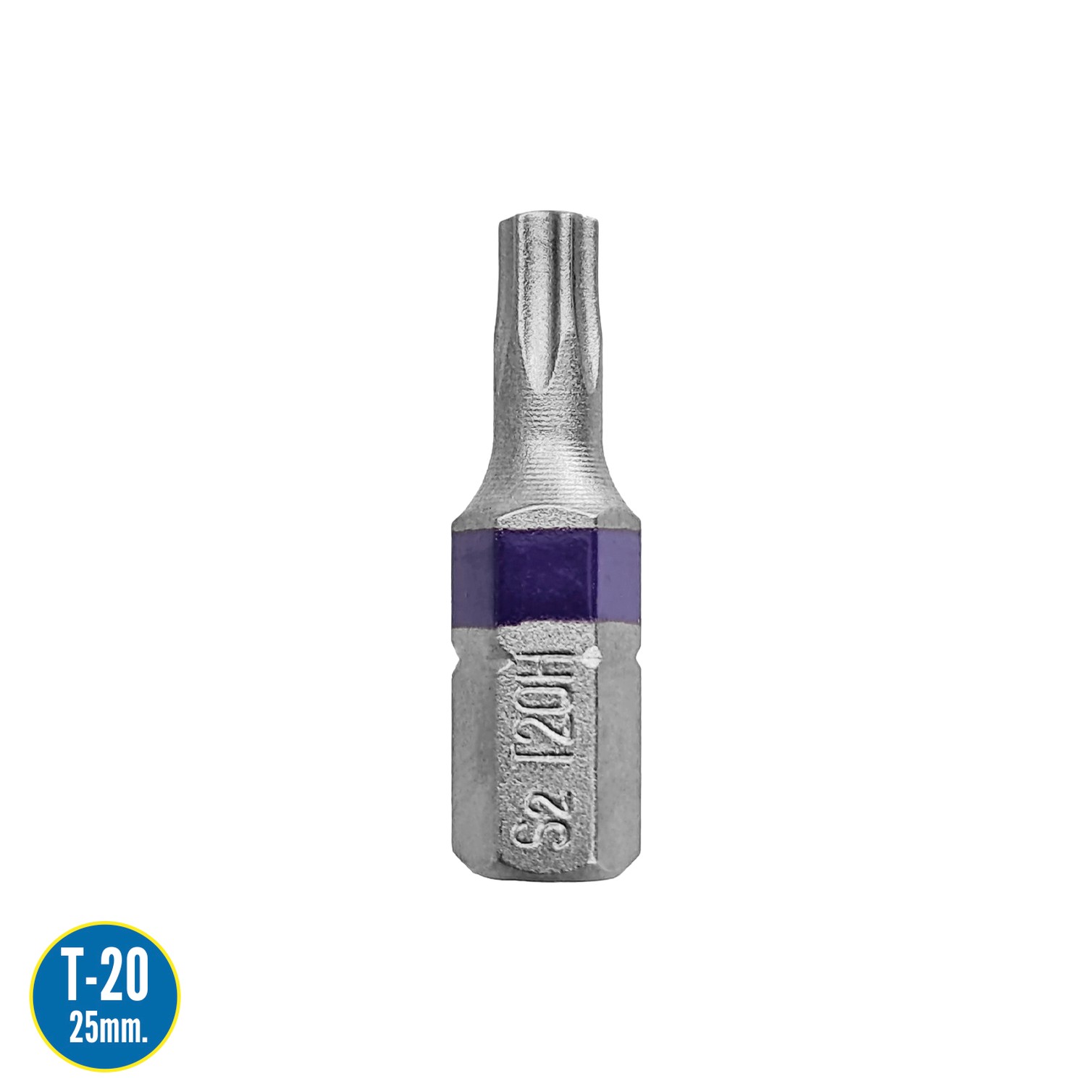 Puntas Destornillador Torx 20 Inviolable (2 Piezas). Acero S2 al Cromo Vanadio. Puntas Hexagonales, Destorpuntas,