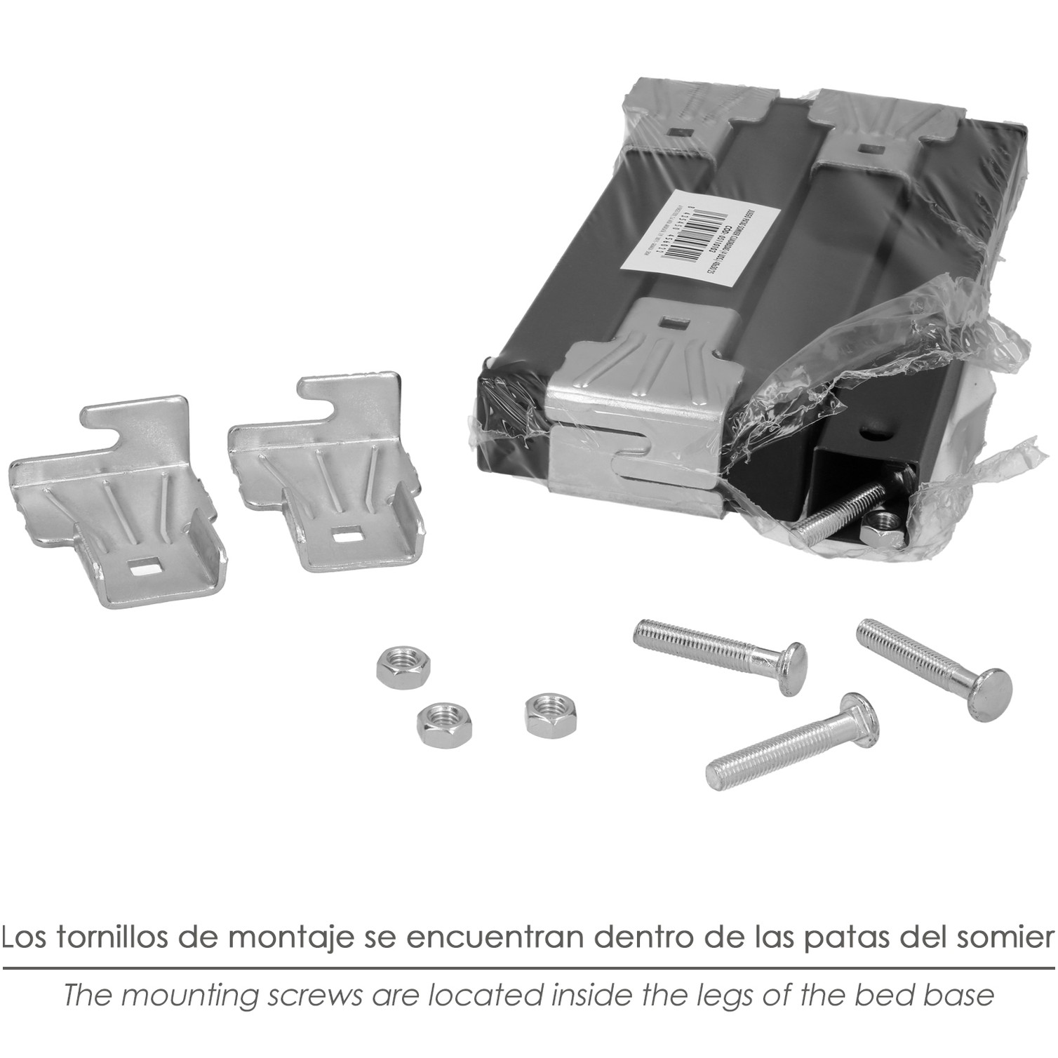Juego Patas Somier Cuadradas (4 Unidades) Tubo 30x30 mm. Para Somier de 40x30 mm. Altura 25 cm.
