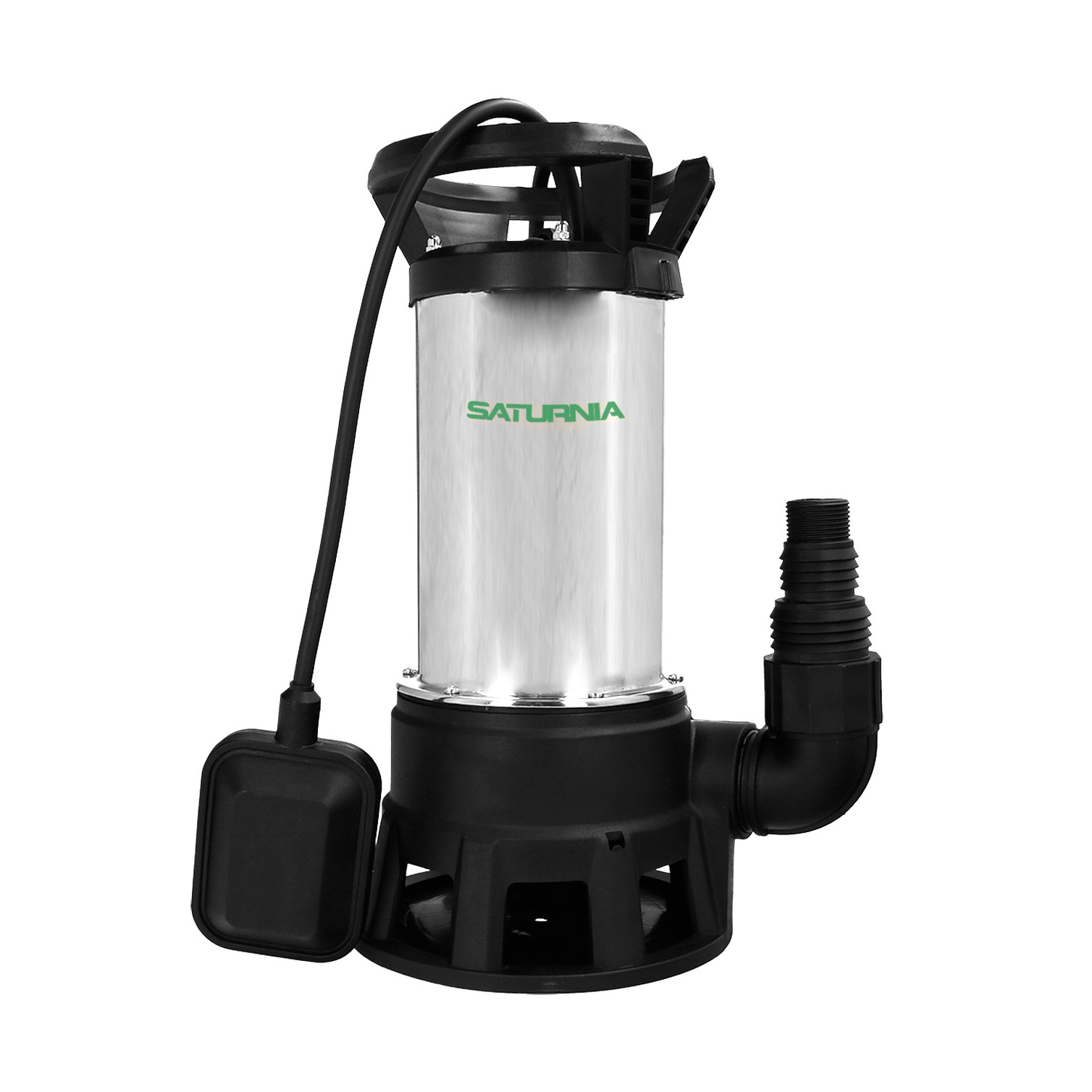 Bomba Aguas Sucias Sumergible Inoxidable 1.300 W. 25.000 lts/hora, Profundidad 7 Mts, Elevación 11 mts. Particulas max. Ø 38 mm.