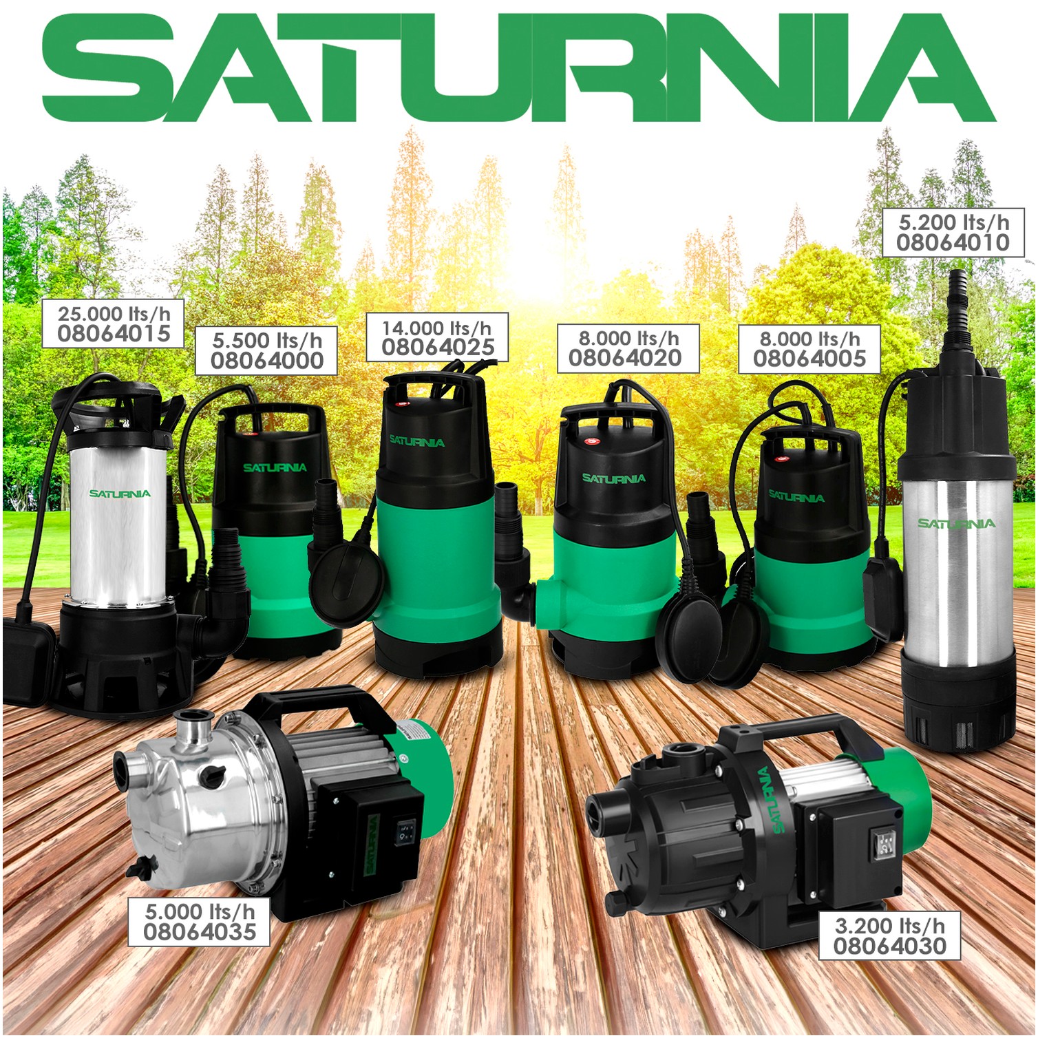 Bomba Aguas Sucias Sumergible Inoxidable 1.300 W. 25.000 lts/hora, Profundidad 7 Mts, Elevación 11 mts. Particulas max. Ø 38 mm.