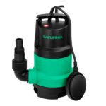 Bomba Aguas Sucias Sumergible 450 W. 8.000 lts/hora, Profundidad 5 Mts, Elevación 5,5 mts. Particulas max. Ø 30 mm.