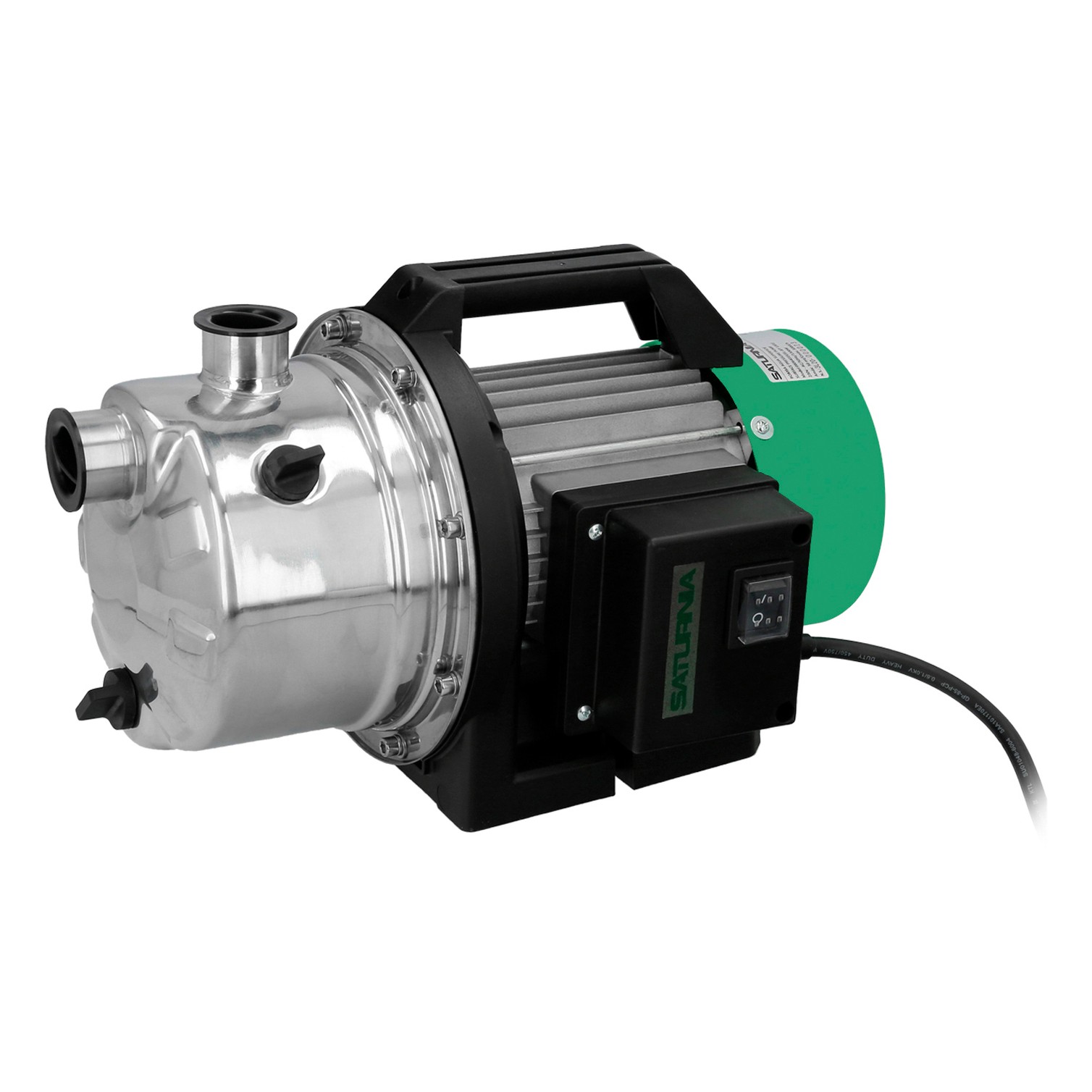Bomba Aguas Limpias Superficie Acero Inoxidable 1.300 W. 5.000 lts/hora, Profundidad 8 Mts Elevación 50 mts. Presion Max: 5 Bar