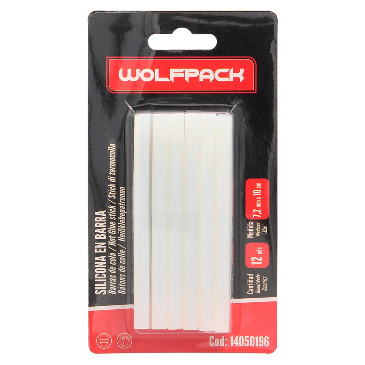 Barras De Pegamento Caliente Ø 7,2 mm. Blister 12 Unidades. Barras Silicona, Pegamento Pistola Termofusible, Silicona Pistola
