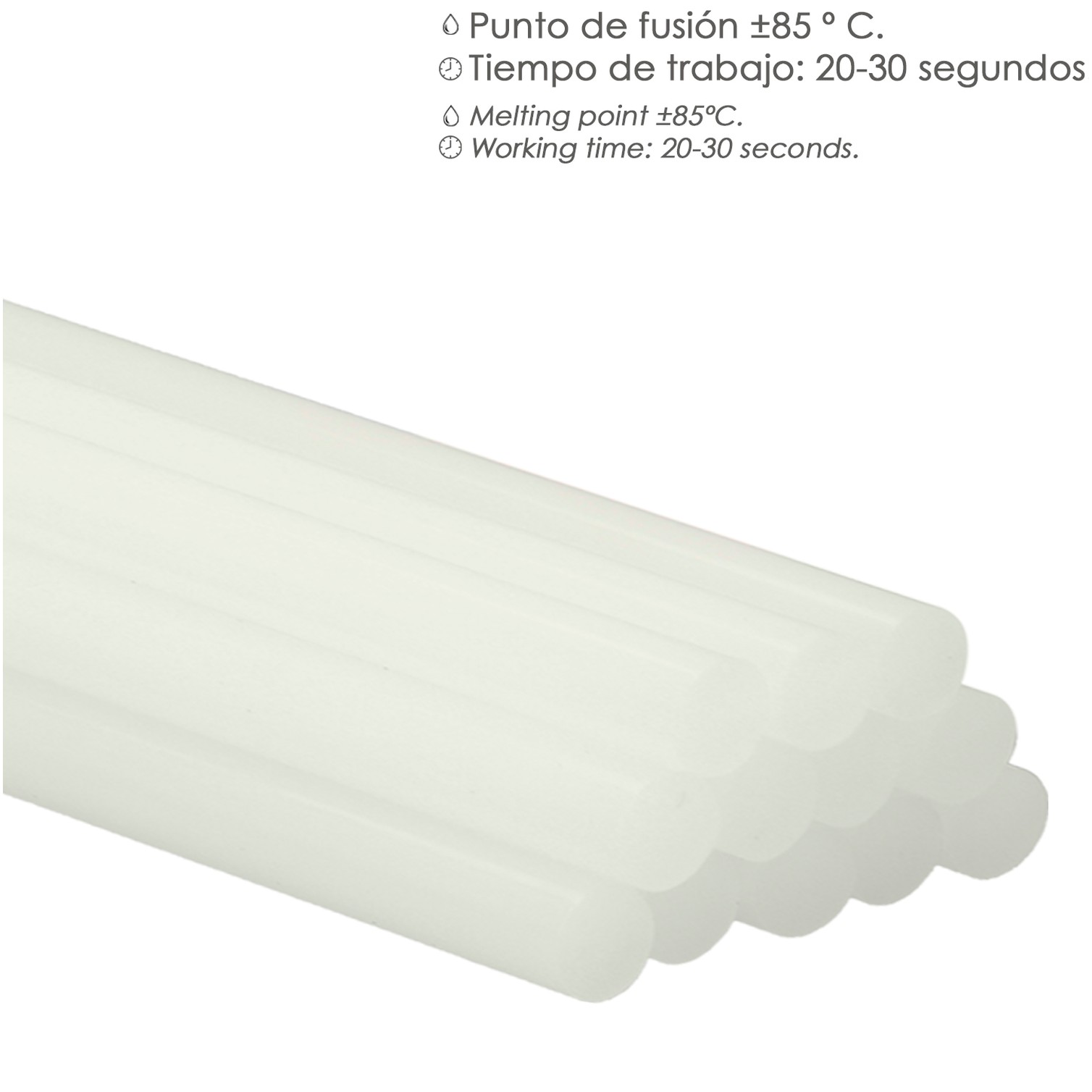 Barras De Pegamento Caliente Ø 11,2 mm. Blister 12 Unidades. Barras Silicona, Pegamento Pistola Termofusible, Silicona Pistola