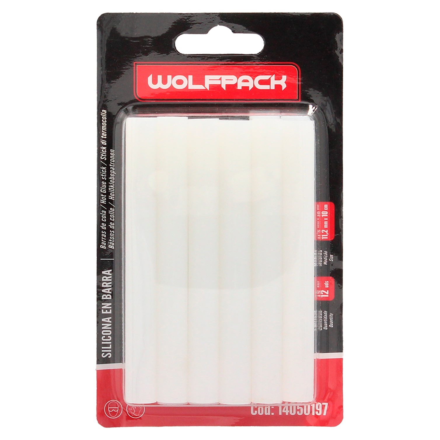 Barras De Pegamento Caliente Ø 11,2 mm. Blister 12 Unidades. Barras Silicona, Pegamento Pistola Termofusible, Silicona Pistola