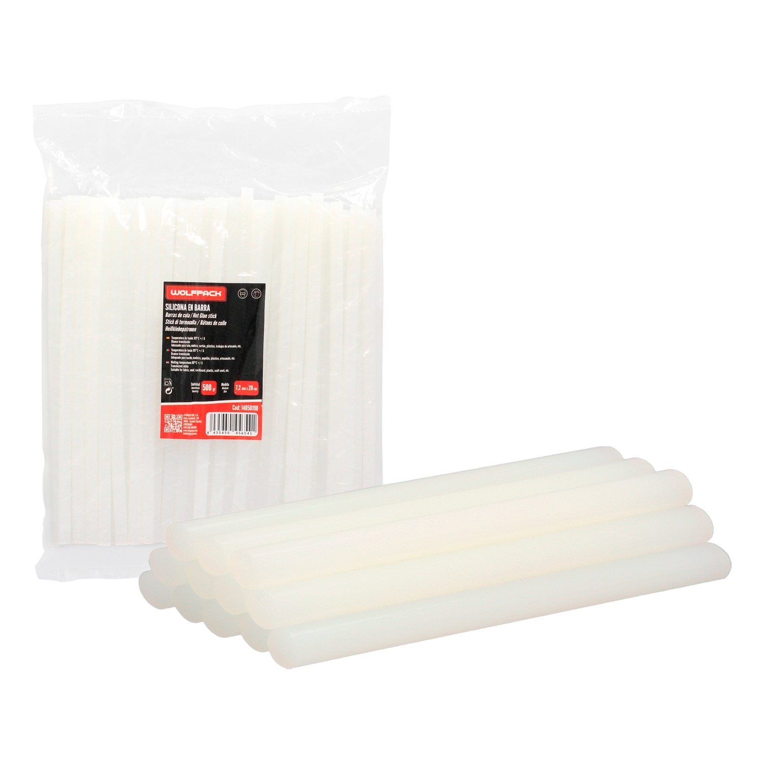 Barras De Pegamento Caliente Ø 7,2 mm. bolsa De 500 Gramos. Barras Silicona, Pegamento Pistola Termofusible, Silicona Pistola