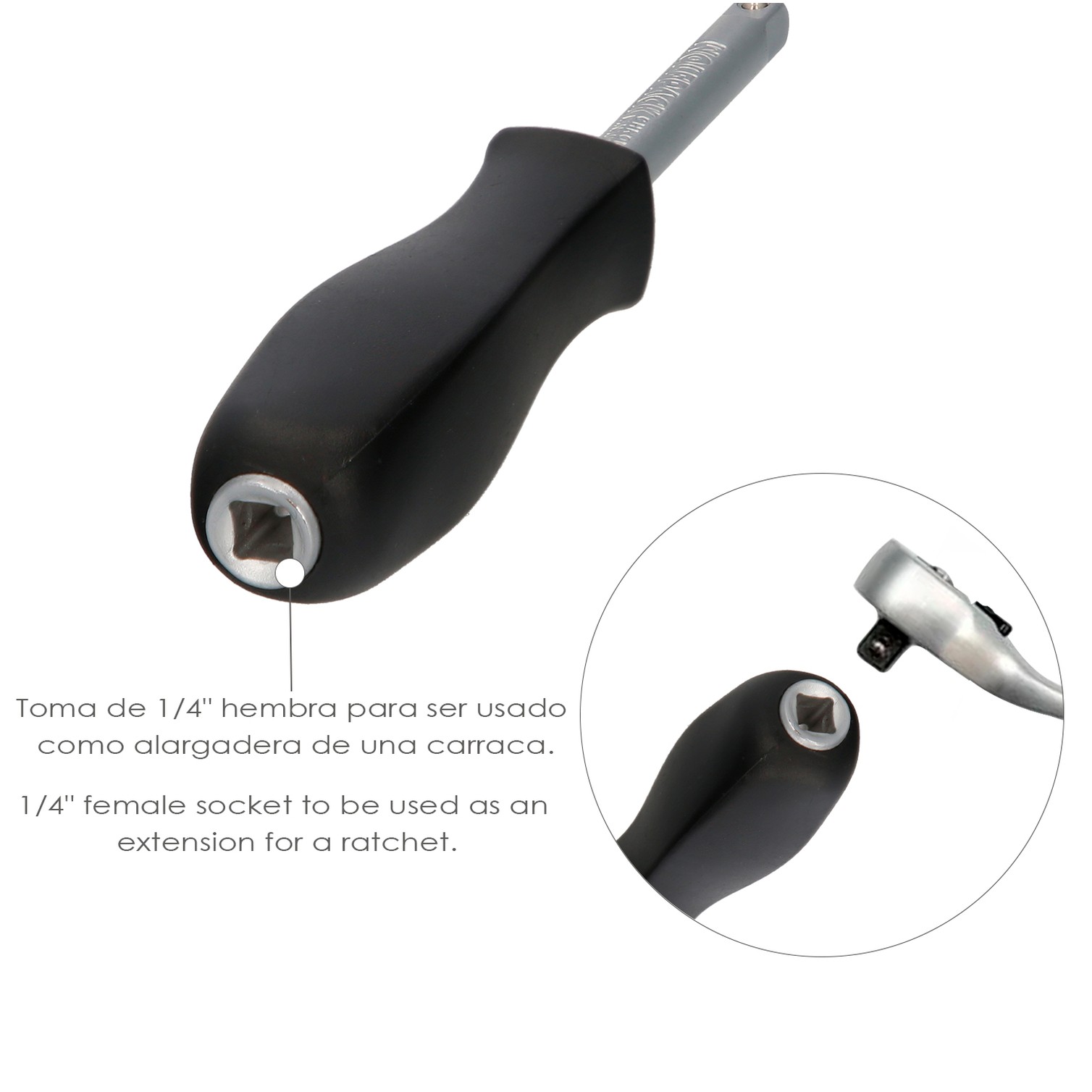 Empuñadura Destornillador Para Vasos 1/4". Prolongador Carraca, Alargador Carraca, Destornillador Vasos