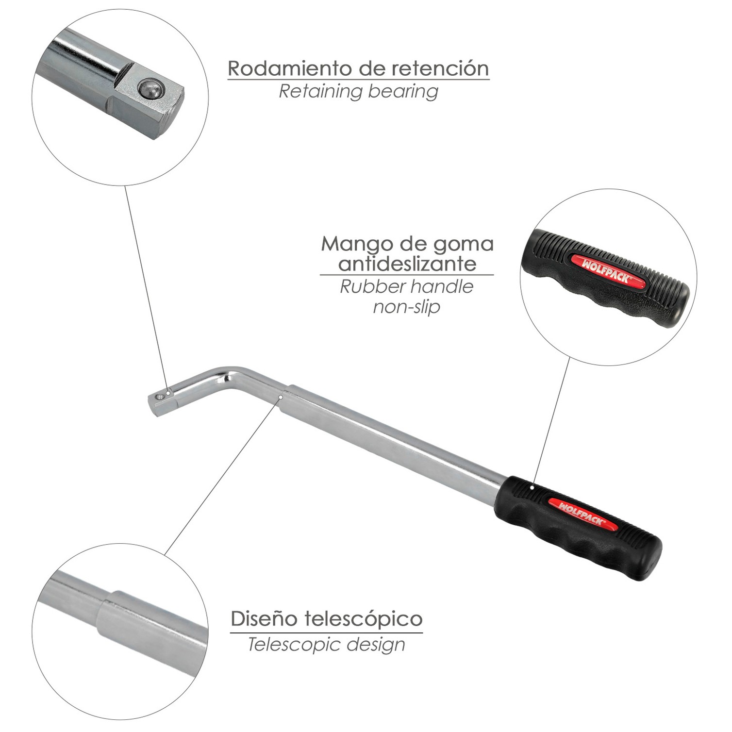 Llave Extensible Para Rueda de Coche 17x19 mm. Llave Cruz, Llave Telescopica Neumaticos,