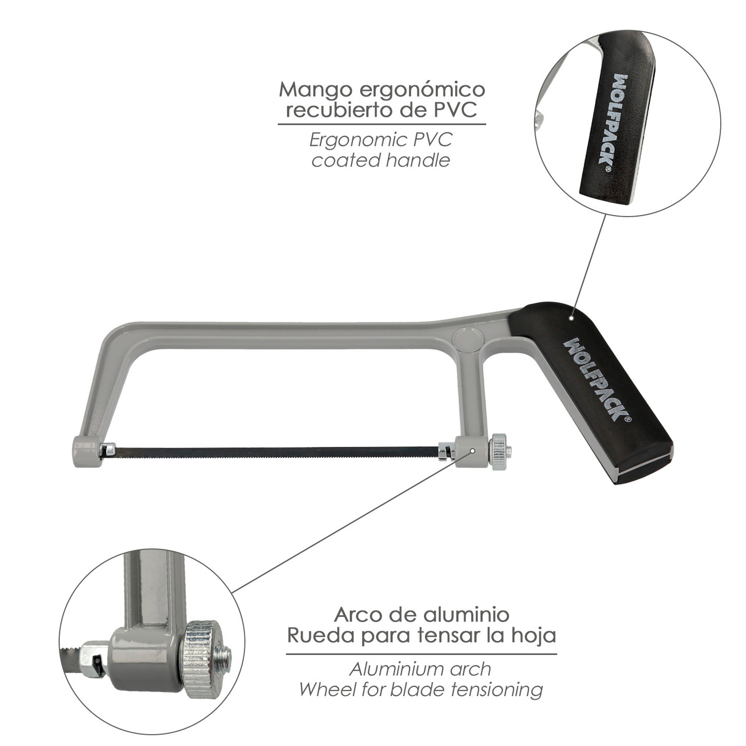 Arco Sierra Mini Profesional Aluminio Hoja 150 mm. Serrucho, Segueta, Segueta, Mini Arco Sierra