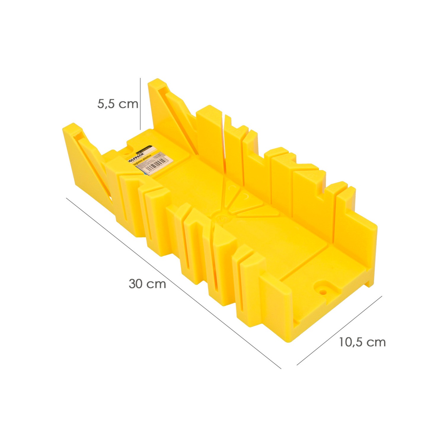 Guia Ingletes Plastico 10,5x 30 cm. Caja Ingletes, Caja Sierra Ingletadora, Guia Ingletadora. 3 Angulos