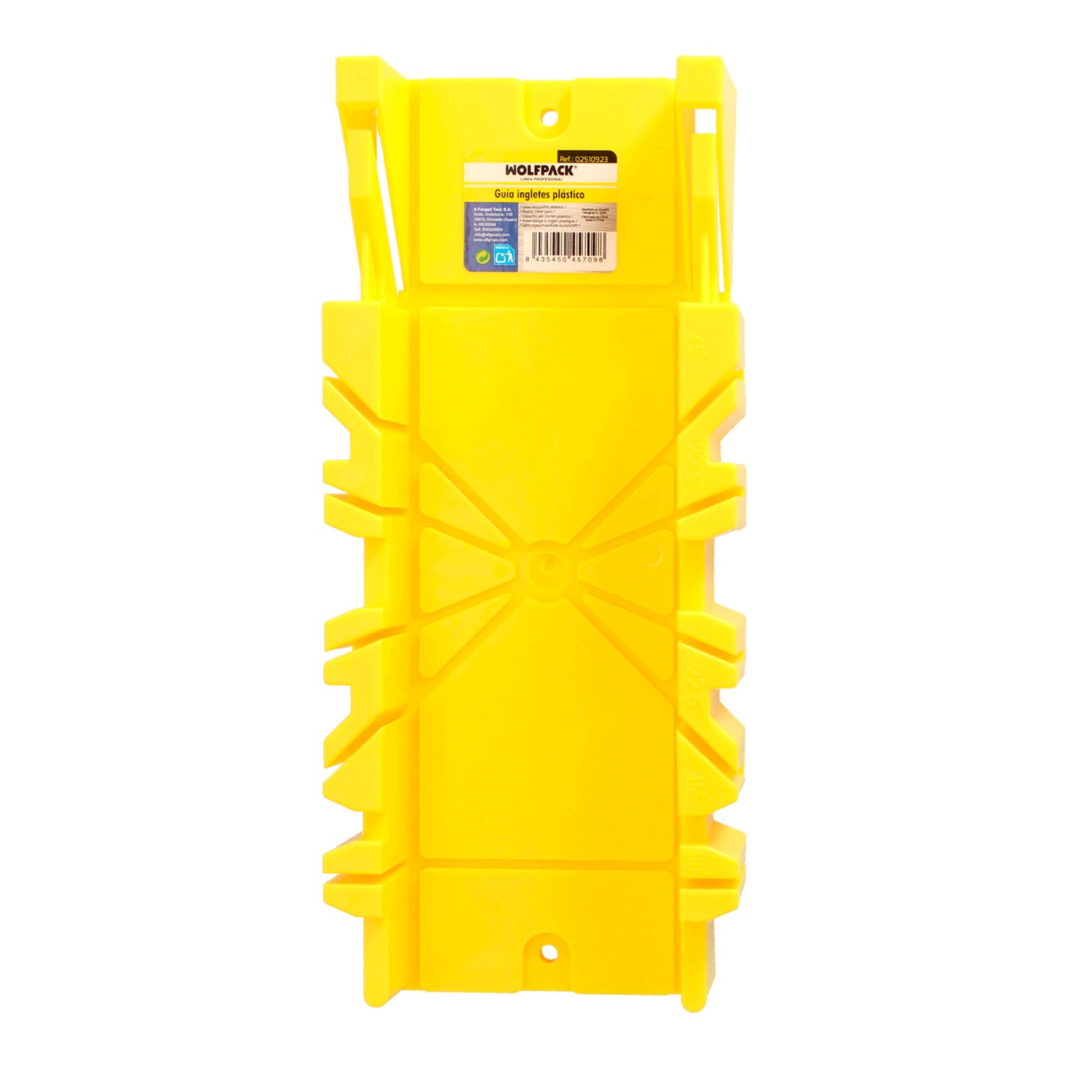 Guia Ingletes Plastico 10,5x 30 cm. Caja Ingletes, Caja Sierra Ingletadora, Guia Ingletadora. 3 Angulos