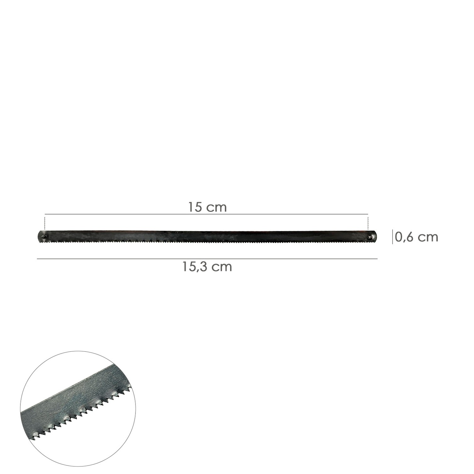 Hoja Segueta / Arco Sierra Marqueteria 155 mm. Fabricada en Acero, 24 TPI. Flexible y Duradera.