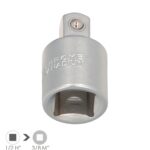Adaptador Reductor 1/2" Hembra A 3/8" Macho Acero Cromo Vanadio, Aristas Redondas, Reductor Carraca,