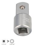 Adaptador Aumentador 1/2" Hembra A 3/4" Macho Acero Cromo Vanadio, Aristas Redondas, Reductor Carraca,