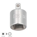 Adaptador Reductor 1/2" Hembra A 1/4" Macho. Acero Cromo Vanadio, Aristas Redondas, Reductor Carraca,