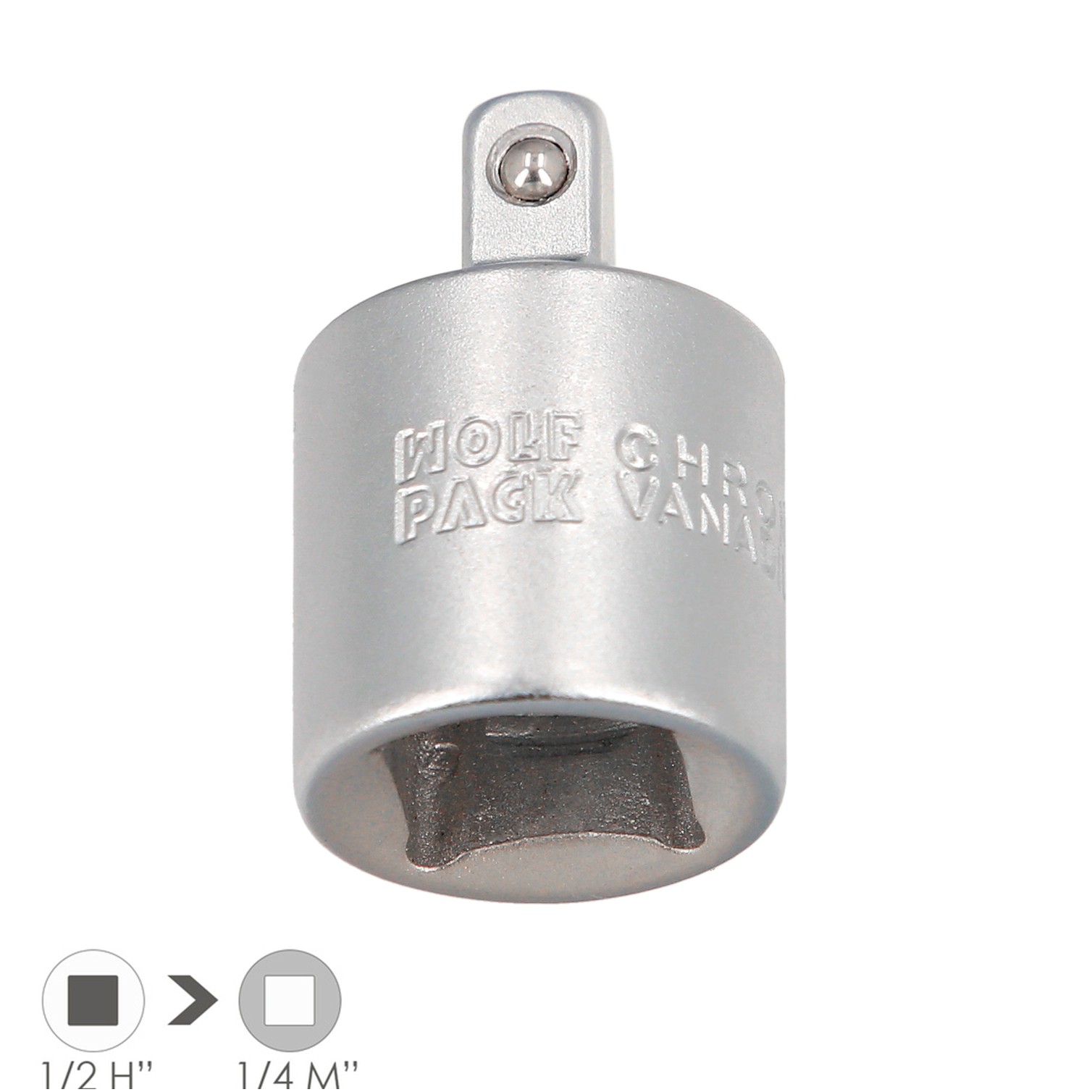 Adaptador Reductor 1/2" Hembra A 1/4" Macho. Acero Cromo Vanadio, Aristas Redondas, Reductor Carraca,