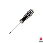 Destornillador Phillips Acero S2 Mango TPR Bimaterial. Medida PH 0 - Ø 3,0 x 75 mm. DIN5262. [+7 variaciones de Medida Disponibles]