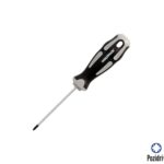 Destornillador Pozidriv Acero S2 Mango TPR Bimaterial. Medida PZ 0 x Ø 3,0 x 75 mm. DIN5262. [+7 variaciones de Medida Disponibles]