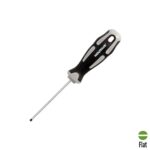 Destornillador Plano Vaciado Acero S2 Mango TPR Bimaterial. Medida 0,5 x Ø 3,0 x 75 mm. DIN5265 [+9 variaciones de Medida Disponibles]